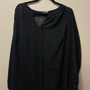 Liz Claiborne Black and White Polka Dot Blouse